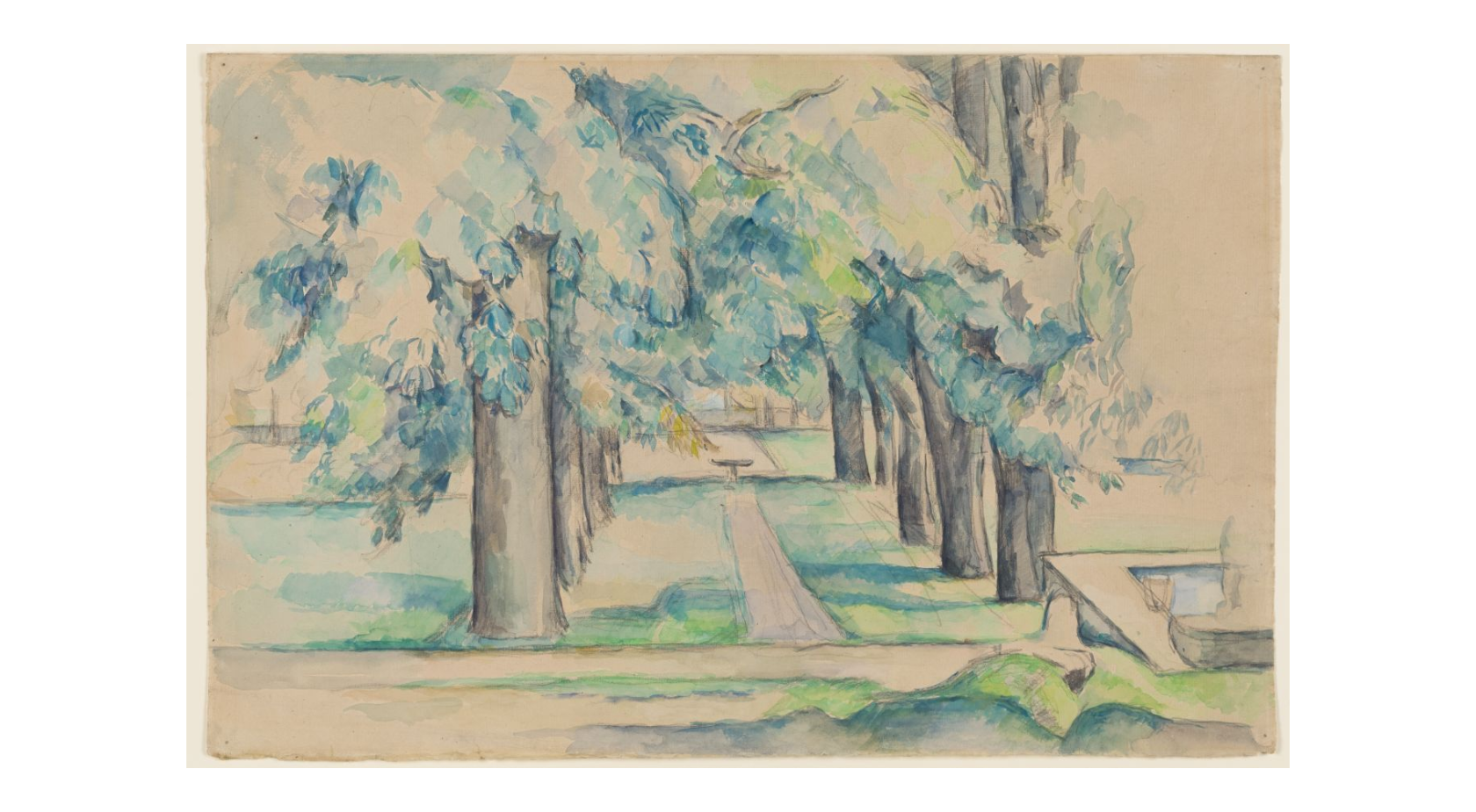 Graphothek Berlin - Paul Cezanne Le bassin et l’allée des marronniers au Jas de Bouffan, 1878-90, Graphische Sammlung, Städel Museum, Frankfurt am Main